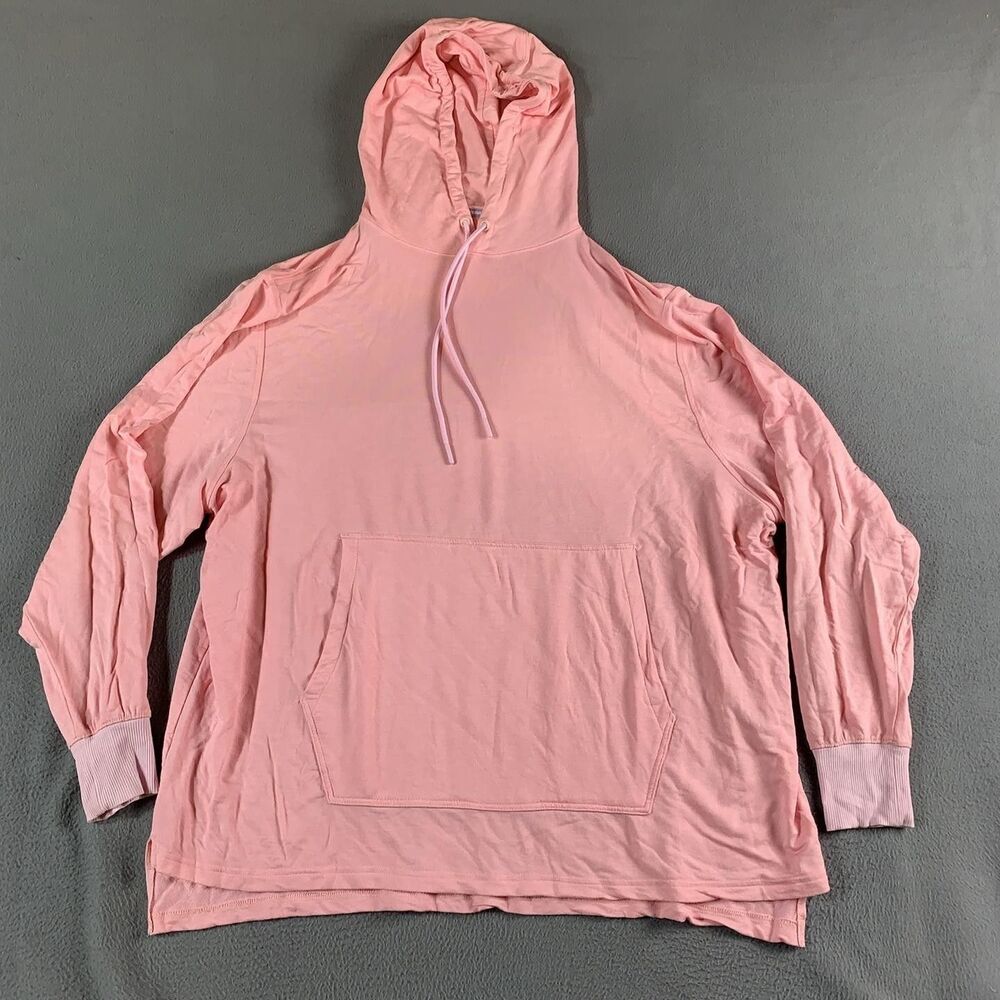 Jambys House Hoodie Mens 2XL Pink Lightweight Modal Pullover Kangaroo Pocket